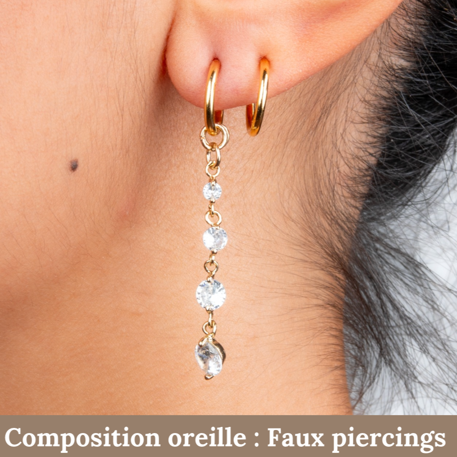 Composition faux piercings oreilles