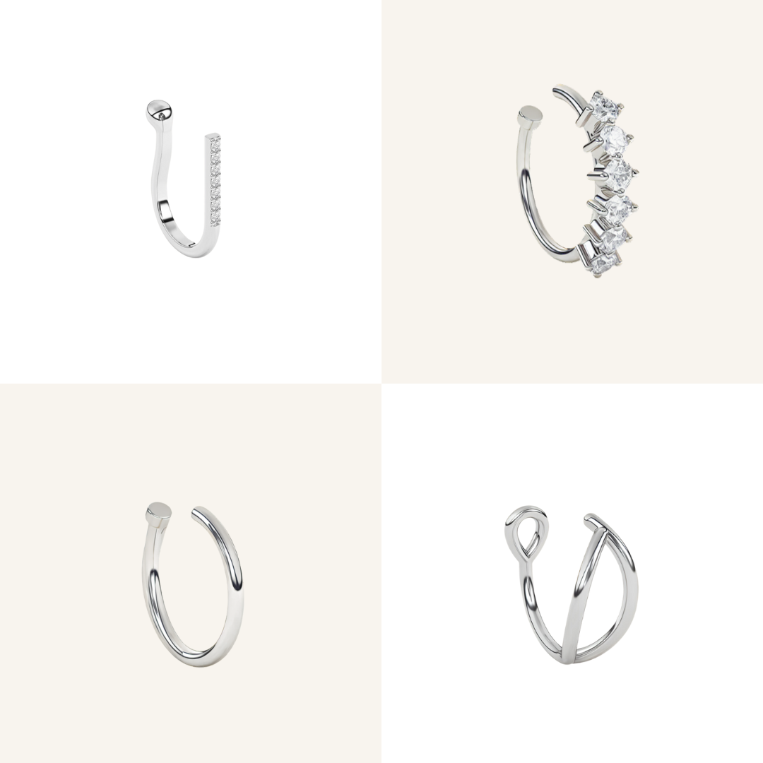 Coffret cadeau : 4 faux piercings au nez