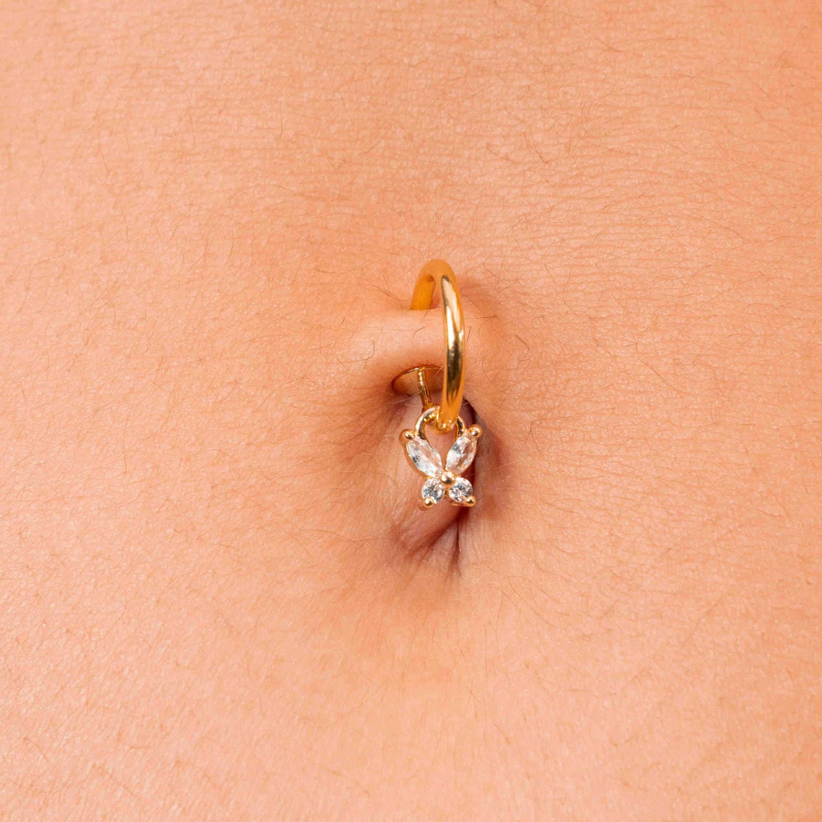 Lot Faux Piercings Nombril Papillons Et Diamants - Clip Sans Perforation VFUN
