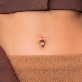 3 Faux Piercings De Nombril Clip-On - Cœur, Lune, Pendentif En Acier Chirurgical 316L - 4