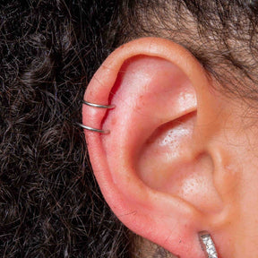 Faux piercing Cassy - double anneau cartilage